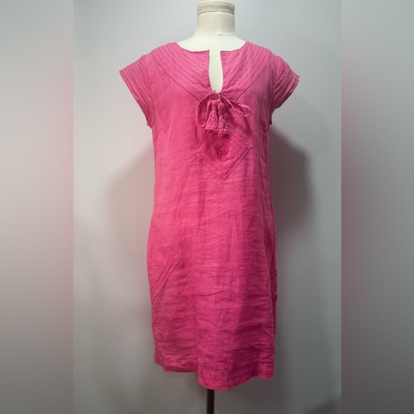Calypso St. Barth linen sundress sz XS pink